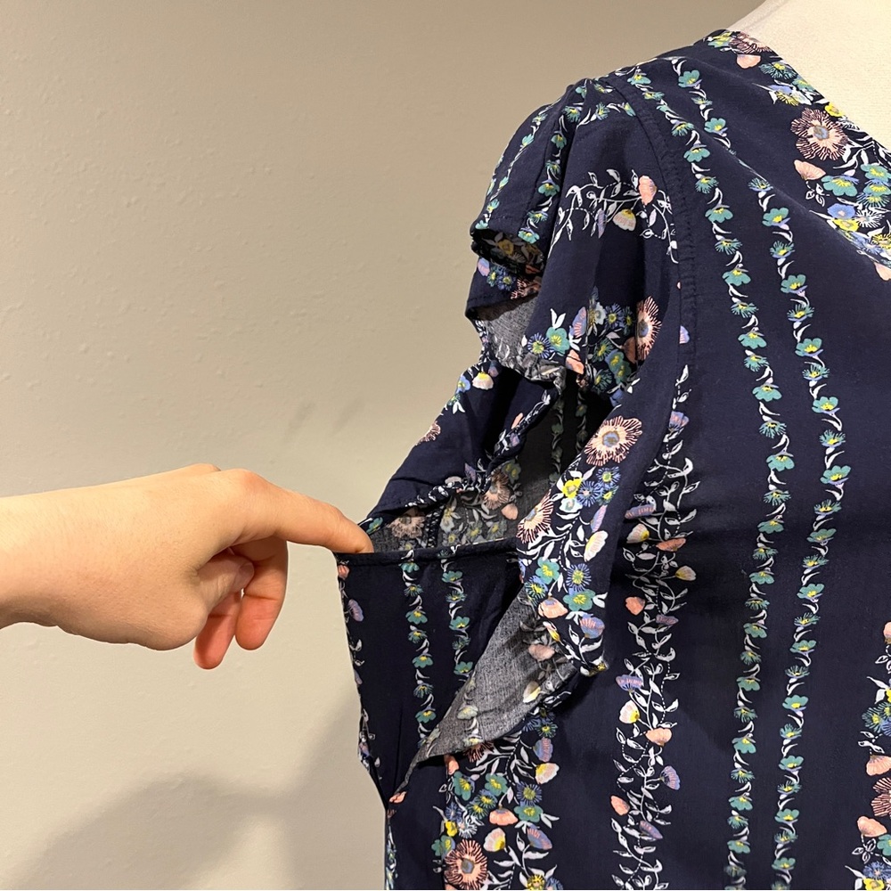 Old Navy Floral Stripe Cap-Sleeve Shift Dress size extra large - Picture 4 of 11